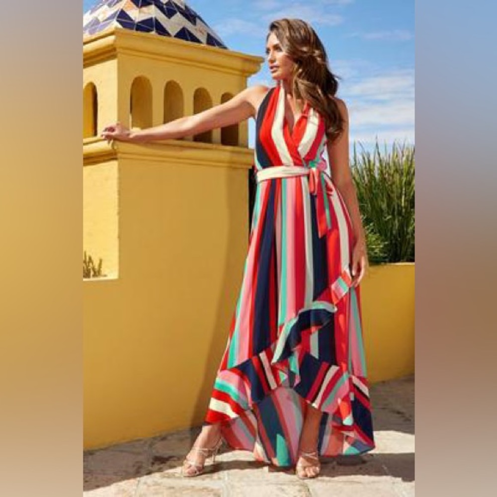 Halter dress with vibrant colors- Size 14